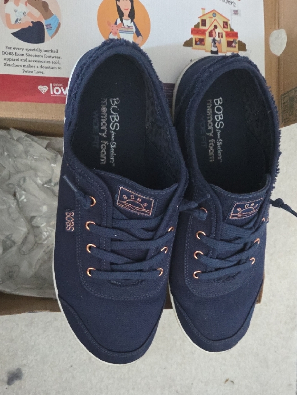 BOBS from Skechers Navy Canvas Slip-On Sneakers - Picture 2 of 2